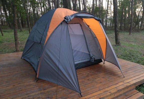 YJ-D001（палатка）количество место:4 серый с оранжевым	