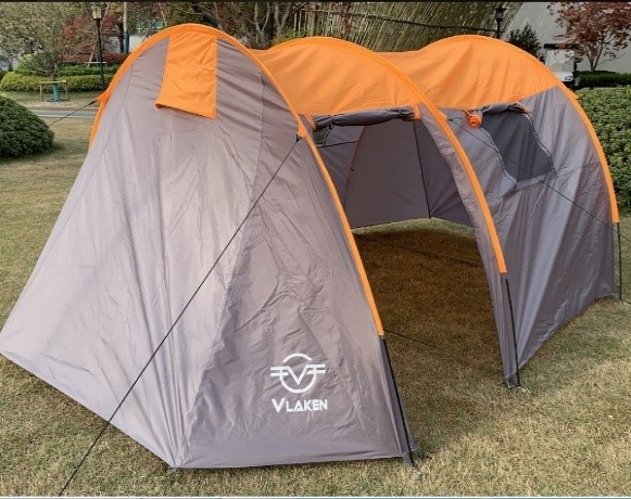 JH-001A（палатка）количество место:4 серый с оранжевым	